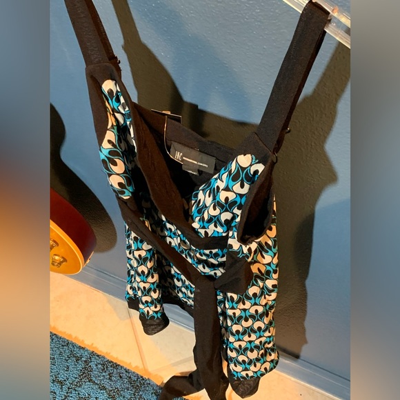 Bright blue peacock inspired dress by Inc size M NWT - Picture 6 of 11